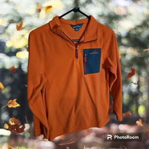 Eddie Bauer 1/4 Zip Boy's‎ Size L Orange (X8)